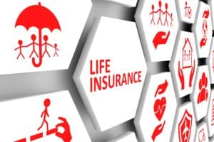Hexagon with the word life insurance
